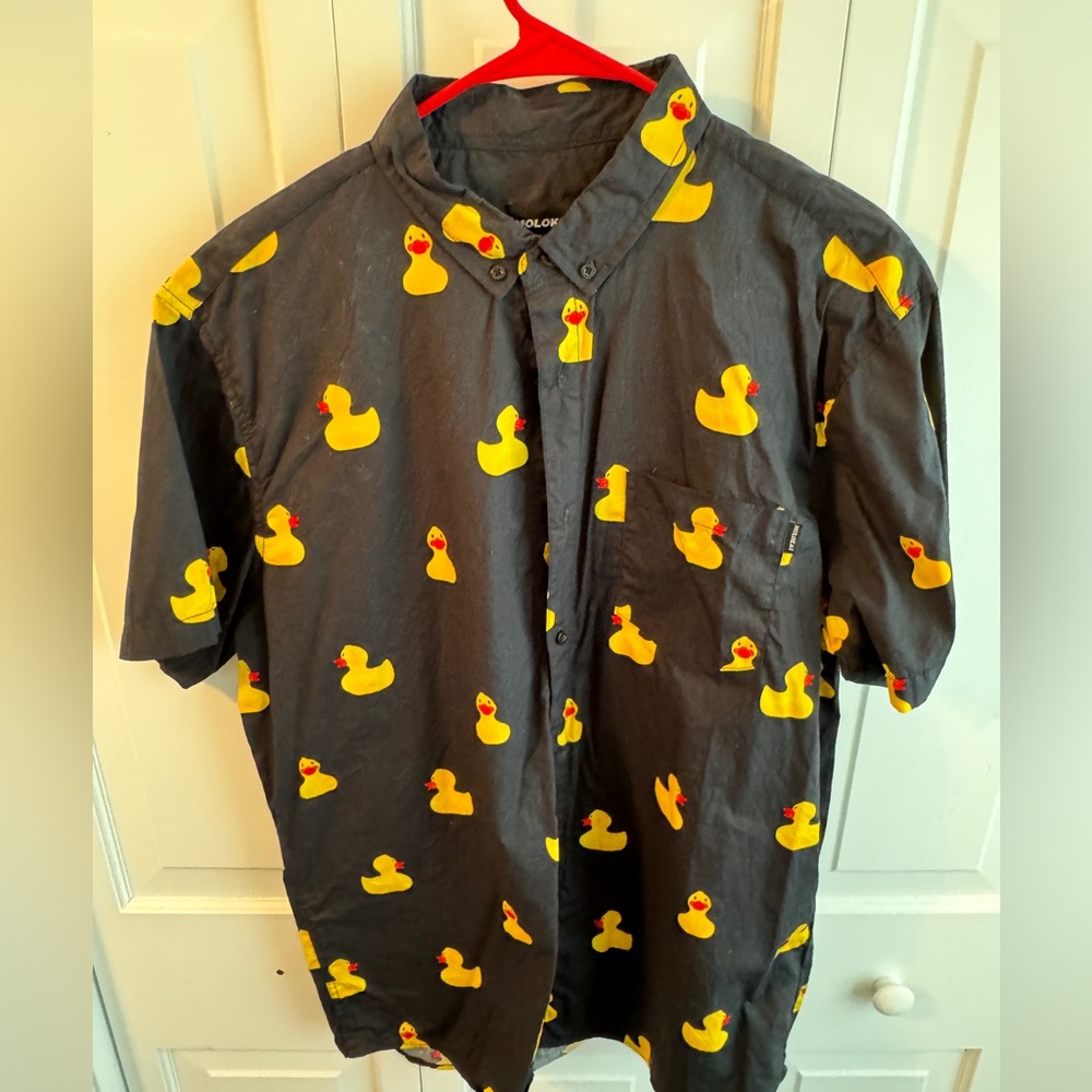 Black Men’s XL Duck Button Down Shirt